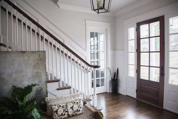 wainscoting-foyer-Federal-new-home-Carbine-And-Associates, photo by Shelby Foldy