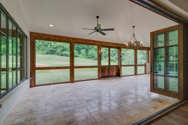 Beautiful Contemporary Tuscan Home, Jeld-Wen Doors open to covered porch, Carbine & Associates, Franklin, TN