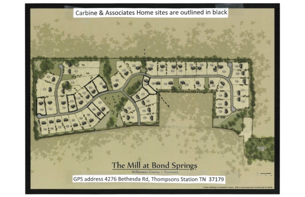 The Mill at Bond Springs, plat, Carbine & Associates